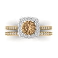 thumbnail image 2 of Clara Pucci 14K Yellow/White Gold 1.495 Simulated Champagne Engraveable Engagement Ring + Wedding Band Set, 2 of 7