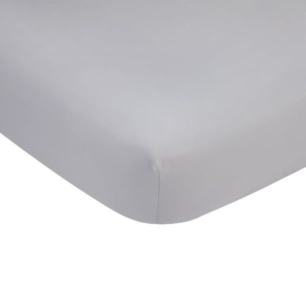 Carter's 100 Cotton Sateen Fitted Crib Sheet Grey