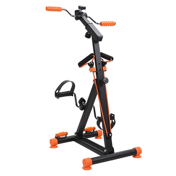4-in-1 Upper & Lower Limb Rehabilitation Machine, Adjustable Tension Peddler with Arm, Leg, Knee, Pull Rope & Foot Massage Functions, Home Exercise Bike for Seniors, Elderly Fitness Equipment