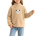 thumbnail image 6 of Spazoro Girls Fleece Mock Neck Long Sleeve T-Shirts, Panda Print Warm Stretchy Long Sleeve Loose Fit Casual Pullover Tops Tee for Fall Layering Brown Size 0-1T, 6 of 6