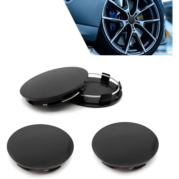 chasenew 4 PCS Car Wheel Center Caps, 60MM/2.36In OD 56MM/2.2In ID, ABS Snap-in Vehicle Rim Hub Caps, Anti-Falling Rust-Proof Wheel Hub Decoration, Universal for SUV, Sedan, Truck(Black)