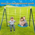 thumbnail image 3 of iRerts Metal Swing Set, 32" Kids Swing Set for Outside Stable A-Frame, 440 lbs Weight Capacity, Toddler Swing Set with 2 Swings, Flying Saucer Tree Swing set with Adjustable Rope for Backyard, Blue, 3 of 9