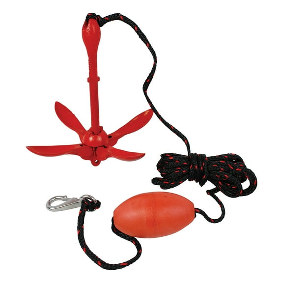 12" Red and Black Attwood Marine 3.5 LB Grapnel Anchor System