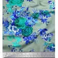 thumbnail image 1 of Soimoi Cotton Voile Fabric Leaves & Floral Artistic Print Fabric by The Yard 56 Inch Wide, 1 of 3