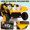 thumbnail image 6 of 24V 2-Seater Kids Ride On Dump Truck with Remote Control - Electric Construction Vehicle with Dump Bed, Shovel, LED Lights & Wheel Shock Absorption for Kids 3+, 6 of 7