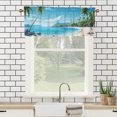 thumbnail image 3 of Beach Sunset Curtains Valances for Home Decor Ocean Tropical Palm Trees Summer Seaside Waves Coastal Island Window Valance for Bedroom Bathroom Living Room Dining Room 54 by 18 in, 1 Panel, 3 of 6