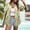 Yellow, variant on YANGXINX Women's Hawaiian Button Down Shirts Summer Tropical Floral Printed Short Sleeved Collared Tops Casual Beach Vacation Clothes Outfits