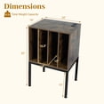 thumbnail image 3 of Costway Record Player Stand with Power Outlets,Turntable Station with Divider Holds150 Records Rustic Brown, 3 of 10