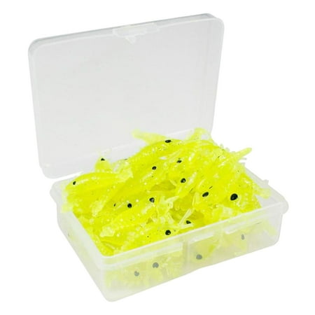 Silicone Shrimp Lures Set Simulation Fishing Baits Freshwater Yellow