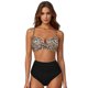 thumbnail image 2 of MKLEKYY Trajes De Baño Mujer Women High Waisted Bikini Sexy Push Up Two Piece Swimsuits Vintage Swimsuit Two Piece Retro Ruched High Waist Print Bikini Set 2739, 2 of 6