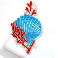 thumbnail image 3 of 1 Uds. Broche de perlas esmaltadas en forma de gota de ramillete de Coral pintado con aerosol de aleación de moda, accesorios de ropa de gota de aceite para mujer Sincero Electrónica, 3 of 5