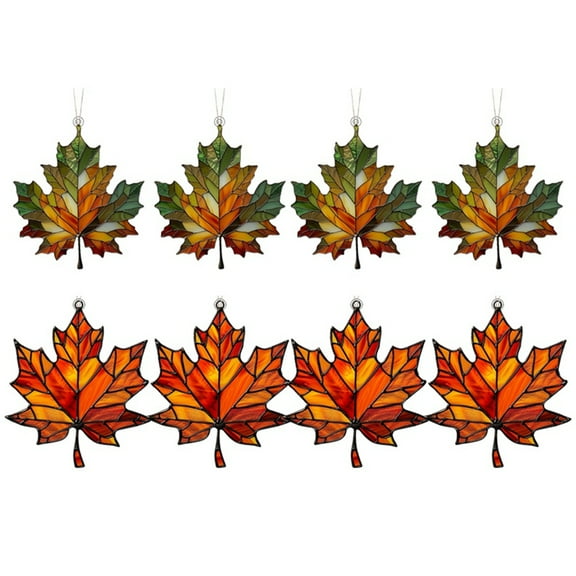 Autumn Leaves Decoration, Stained Glass Window Hangings, Autumn Leaf Shaped Decorations, Holiday Decorati