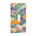 thumbnail image 2 of Yayeee Toggle Light Switch Wall Plate 1-Gang 4.5"x2.7" Home Decorative Outlet Cover, Beige Floral Wave, 2 of 7
