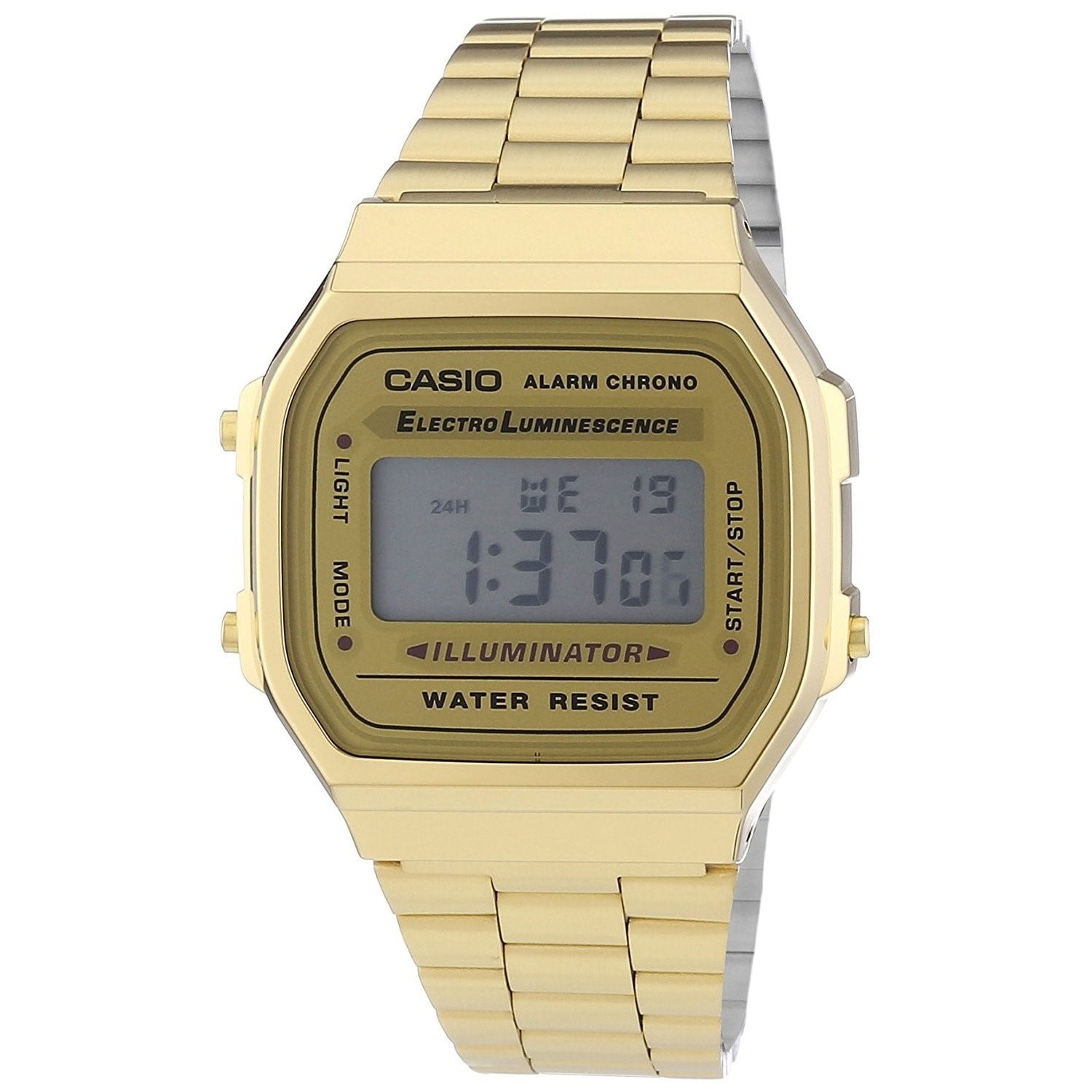 Lave om måle skjorte Casio Men's 'Vintage' Digital Illuminator Gold-Tone Stainless Steel Watch  A168WG-9 - Walmart.com