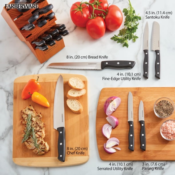 Farberware Stamped 20 Piece Triple Rivet Stainless Steel Kitchen