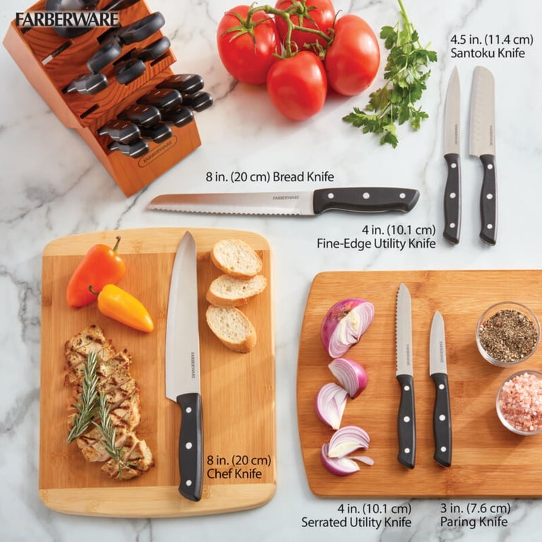 Farberware Stamped 20 Piece Triple Rivet Stainless Steel Kitchen