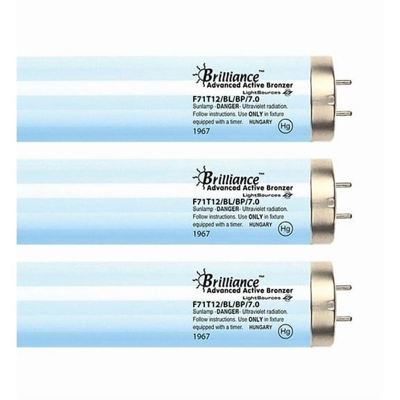 Brilliance Active Bronzer F71T12 7.0% 100-120W Bipin Tanning Lamps - Bronzing Bulbs - 8 Pack Box
