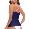 thumbnail image 6 of RELLECIGA Women's V Neckline Tankini Top Bathing Suits Ruched Swimwear, 6 of 8