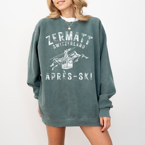 Zermatt, Switzerland Après-ski Pullover T-Shirt, Faded, Grunge, Retro, Style Men, Women s