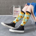 thumbnail image 5 of Logiee White Polka Dot Sunflower A Print Gift Stocking Stuffers,Adult Stockings,Novelty Socks,Funny Socks Birthday Running Walking Sleeping, 5 of 6