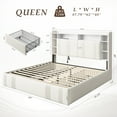 thumbnail image 5 of EnHomee Queen Size Bed Frame with 4 Drawers & 3-Tier Storage Shelf Upholstered Bed Frame Queen with Headboard Bed Frame Queen with LED Lights & Charge Station, No Box Spring Needed, No-Noise, Beige, 5 of 8