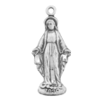 thumbnail image 2 of Our Lady of Grace Sterling Silver Medal, 1.0" x 0.7", 16" Rhodium Plated Stainless Steel Chain, Made in USA- Deluxe Velvet Gift Box Included, 2 of 4
