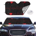 thumbnail image 2 of Uemuo Cardiogram and Heart Pattern Accordion Car Windshield Sun Shade, Foldable Reflective Sun Visor for Car, Reflector Windshield Sunshade-Small, 2 of 7
