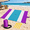 Purple-7x5, variant on Purple 7x5ft Water Resistant Rip-stop Nylon Beach Blanket with Umbrella Hole