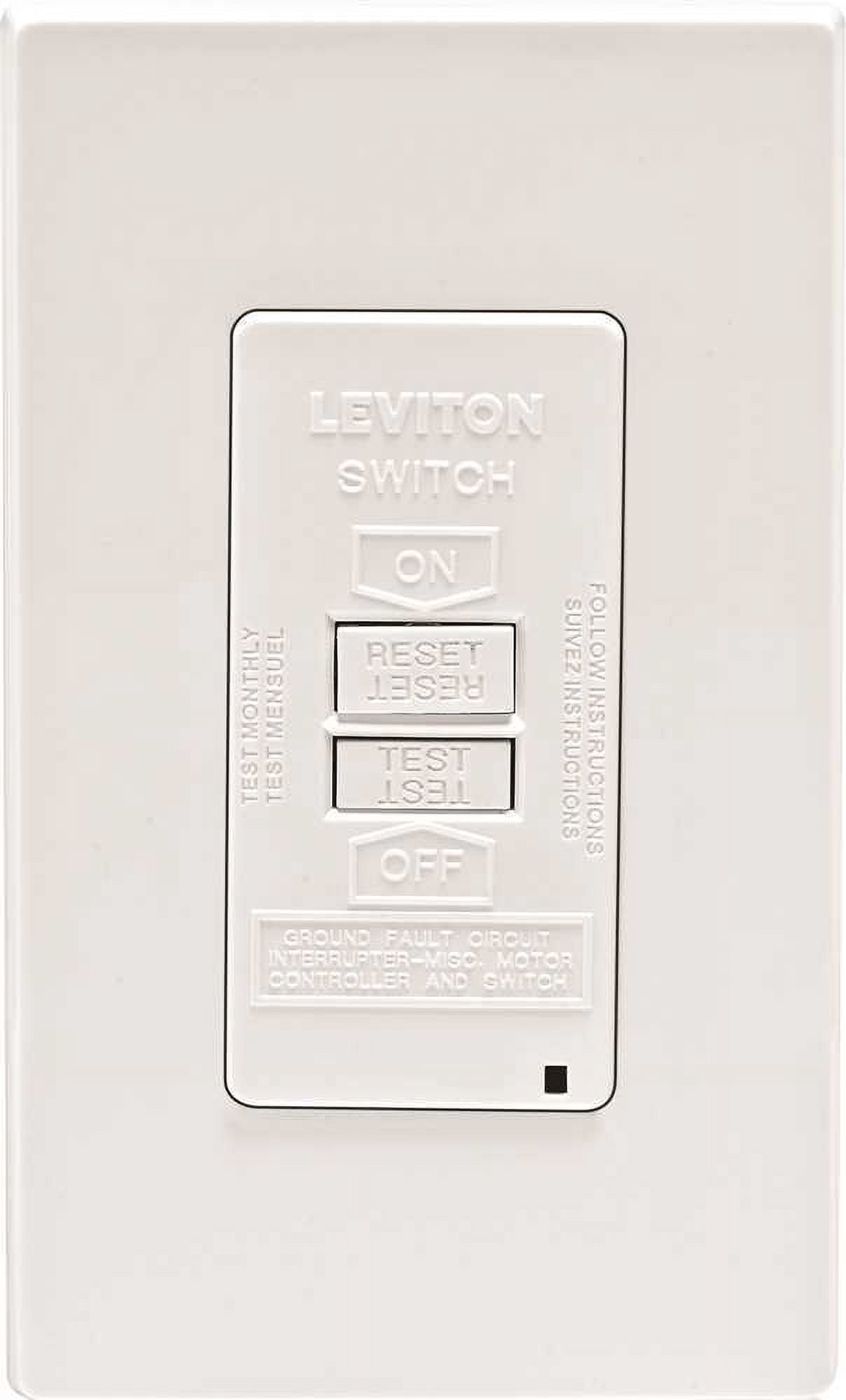 Leviton Smartlockpro 2-Pole Blank Face Duplex Gfci Receptacle With Led, White, Nema 5-20R, 125 Volts, 20 Amps