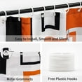 thumbnail image 3 of Burnt Orange Shower Curtain, Mid Century Modern Geometric Shower Curtain Set, Abstract Orange Black Grey Square White Backdrop Waterproof Fabric Shower Curtain for Bathroom Decor, 72 x 72, 3 of 6
