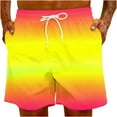 thumbnail image 6 of IYTR Mens Athletic Shorts Elastic Waist Drawstring Beach Shorts with Pockets Lightweight Summer Casual Shorts Gradient Color Shorts Multicolor L, 6 of 7