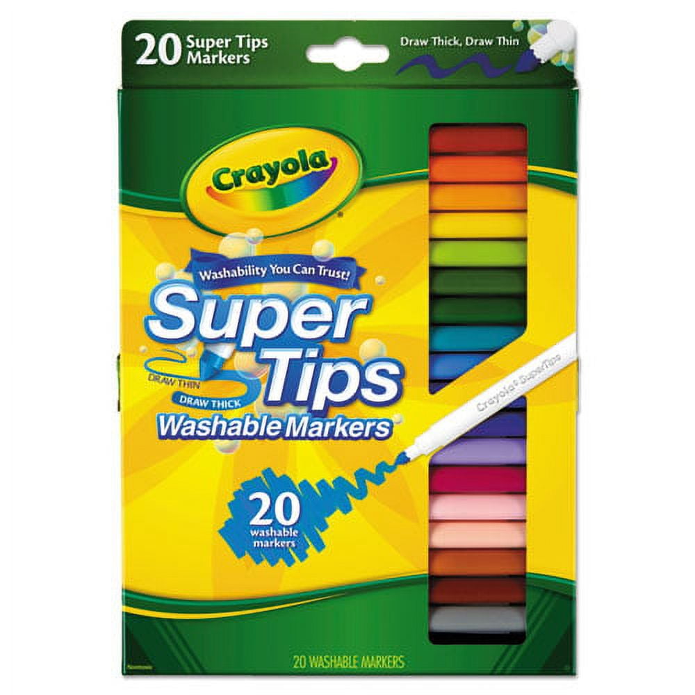 Super Tips Washable Markers, Fine/Broad Bullet Tips, Assorted Colors,  100/Set - ACT Supplies