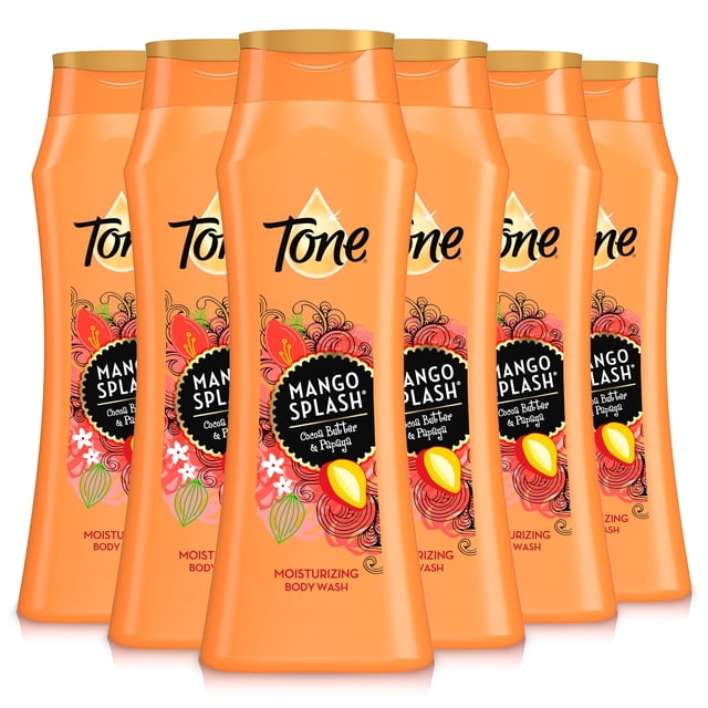 Tone Body Wash, Mango Splash, 16 fl oz (Pack of 6)