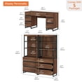 thumbnail image 2 of WAMPAT Home Office Furniture Set: 59in Modern Executive Desk with Charging Station and Drawers and 2 PCS 72in Tall Bookcases with 6 Drawers, Home Office Furniture for Living Room, Bedroom, Brown, 2 of 17