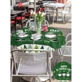 thumbnail image 4 of St. Patrick's Day Outdoor Tablecloth - 54 Inch Round Dining Table Cover, Lucky Shamrock Gnomes Gold Coin Spring Green Waterproof Outdoor Table Cloth with Umbrella Hole & Zipper for Picnic/Patio/Party, 4 of 7