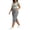 Gray, variant on Womens Plus Size Capri Pants, Summer Casual Multiple Pockets Elastic Waist Cargo Capris for Women Khaki Size 2XL