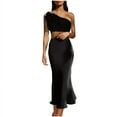 thumbnail image 2 of Wedding Guest Dresses for Women Off Shoulder Sleeveless Elastic Cocktail Dress Summer Sexy Evening Party Date Night Prom Dress, 2 of 8