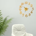 thumbnail image 4 of Slatcetga Modern Wall Clocks Frameless DIY Large 3D Non Ticking Clock For Living Room Golden, 4 of 8