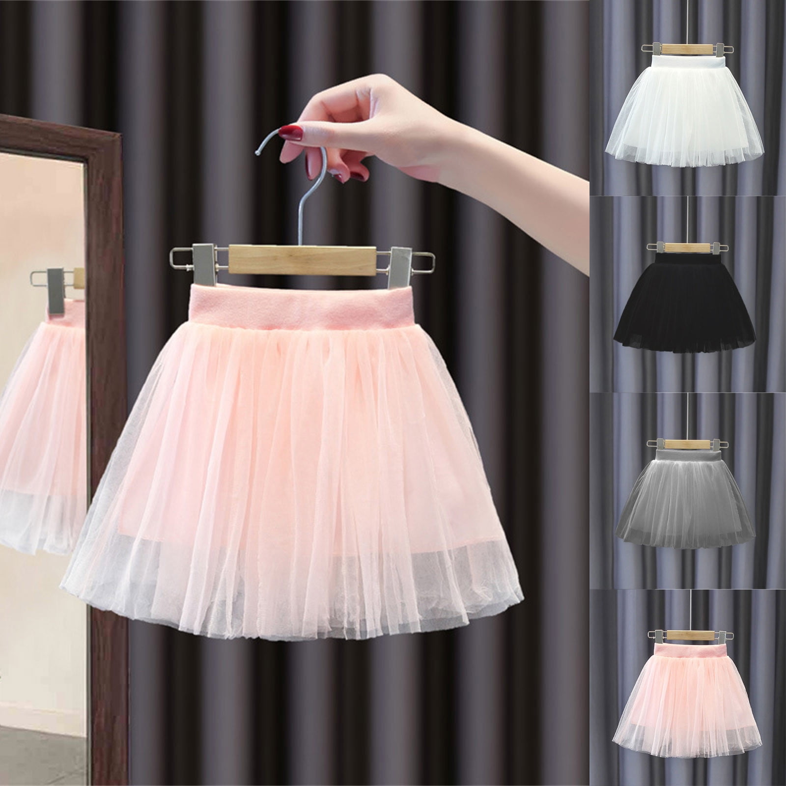 YUGYXL Jupe en Tulle Couleur Unie pour Filles Jupe à Volants à