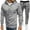 Light Gray, variant on Men's Suits Product Title for Winter Set Hooded Sweatshirt and Casual Pants Ensemble Solid Color Two Piece Classic Style for Men Black XL