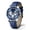 PU silver&blue, variant on Poedagar Men's Chronograph Quartz Wristwatch, Black PU Leather Strap, Waterproof Luminous Function