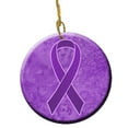 thumbnail image 1 of Purple Ribbon For Pancreatic And Leiomyosarcoma Cancer Awareness Ceramic Ornament, 1 of 1
