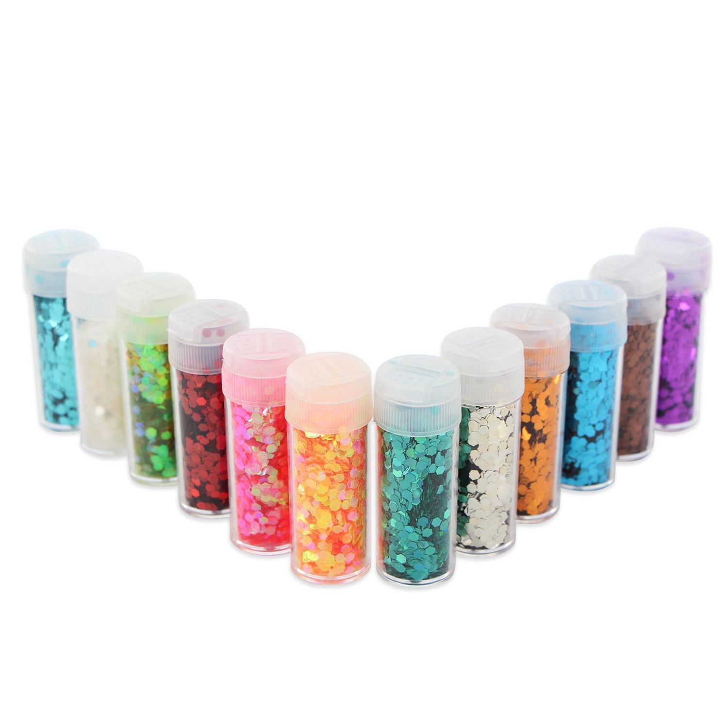 UNIQUE CREATIVE ART Sparkling Glitter set, 12 colours, Vibrant, DIY, Crafts