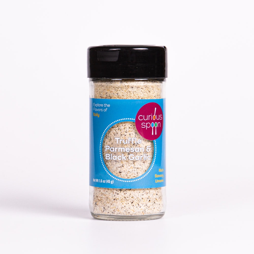 Curious Spoon Truffle, Parmesan & Black Garlic Seasoning, 1.6 oz Glass