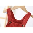 thumbnail image 4 of Krdevn Girls Corduroy Romper Jumpsuit for Toddlers and Soft Casual Overalls Playwear Outfit with Adjustable Straps and Pockets,0-6 Months, 4 of 8