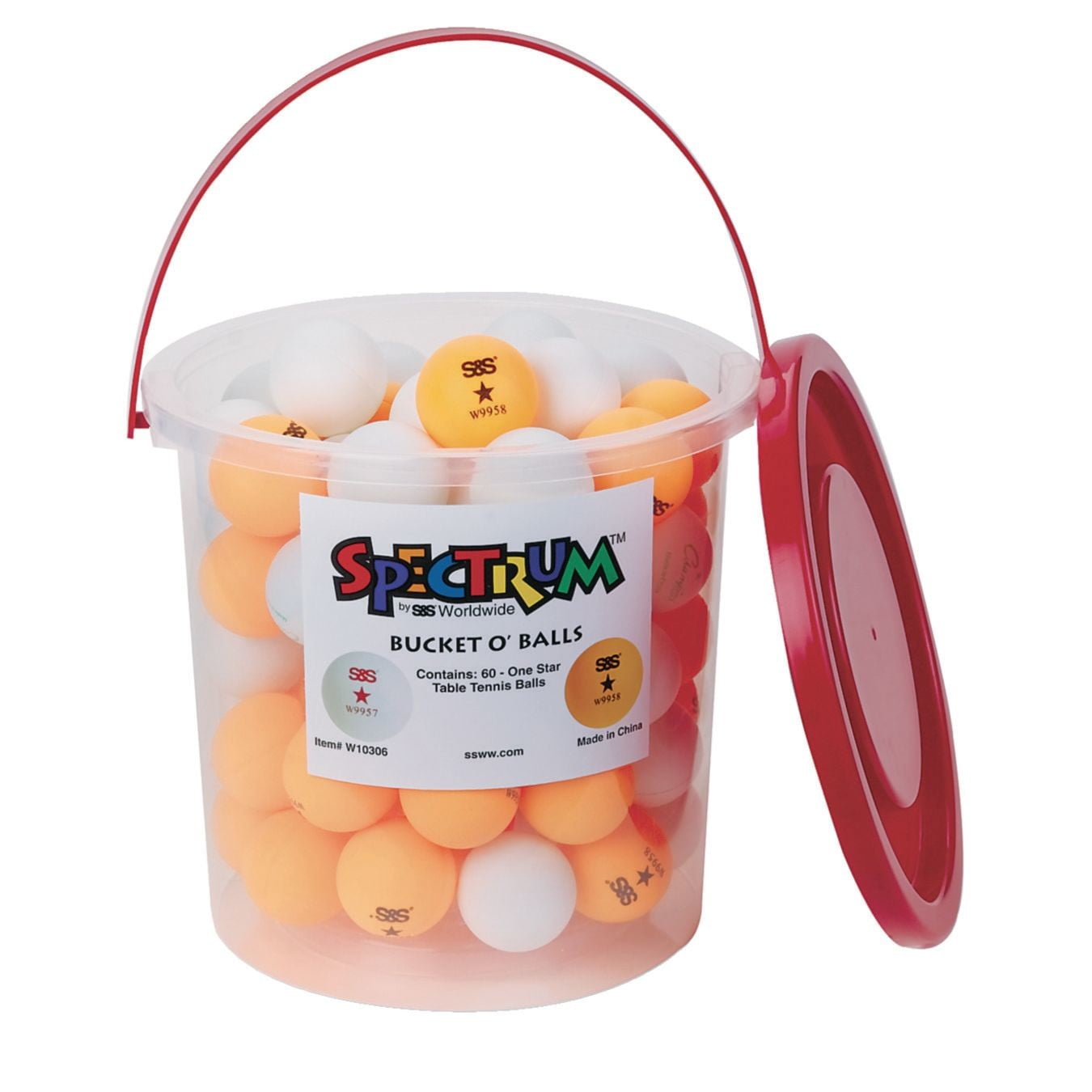 Spectrum™ Bucket O' Table Tennis Balls (Bucket of 60)
