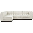 thumbnail image 3 of Meridian Furniture Quinn 4-Piece L-Shaped Fabric Modular Sectional in Cream, 3 of 15