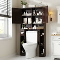 thumbnail image 2 of Vabches 35" W Over The Toilet Storage Cabinet with Toilet Paper Holder, Farmhouse Space-Saving Toilet Organizer with Lots of Shelves and Metal Handle, 2 of 9
