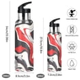 thumbnail image 2 of Red Black Liquid Marble Stainless Steel Water Bottle 34oz/1000ml Double Wall Vacuum Insulation Leakproof for Sports Travel, 2 of 9