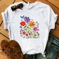 thumbnail image 6 of Enjoytime T Shirts For Women Casual Short Sleeve Wildflower Floral Print Graphic Tee Tops Comfy Soft Woman's Tee Shirt Tops, 6 of 7